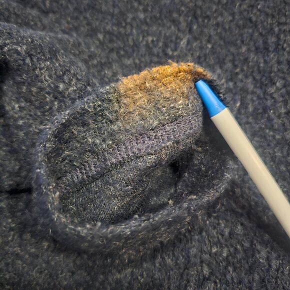 Sierra Sport Vintage Textured Mohair Blend Cozy Blue Sweater Ribbon Detail XL - Picture 8 of 9